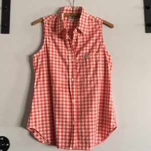 GUESS JEANS gingham button up top.